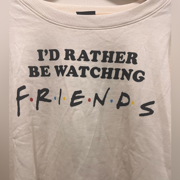 Friends TV Show I’d Rather Be Watching Friends Crop Sweater XXL Graphic Pullover - Picture 3 of 6